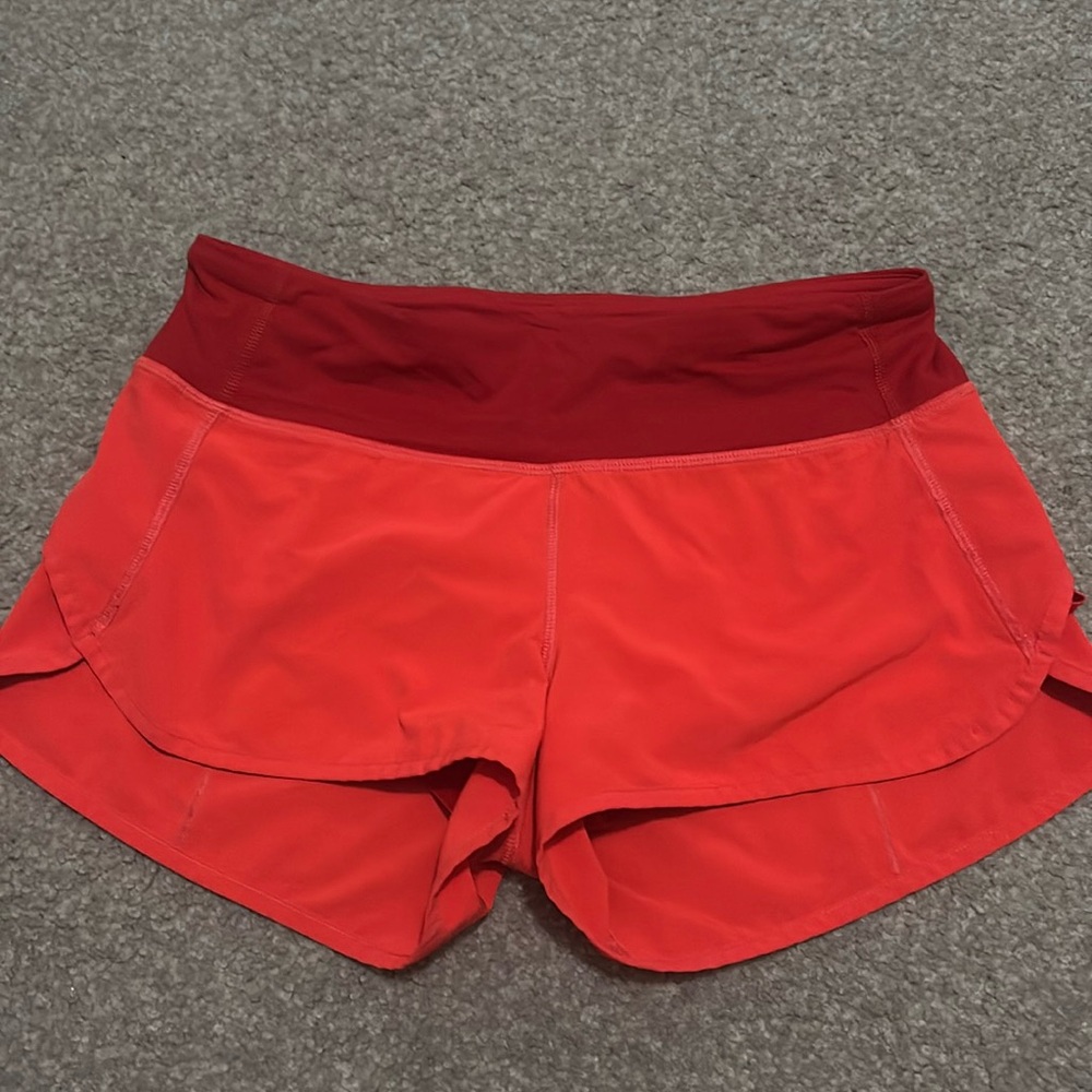 red lulu athletic shorts